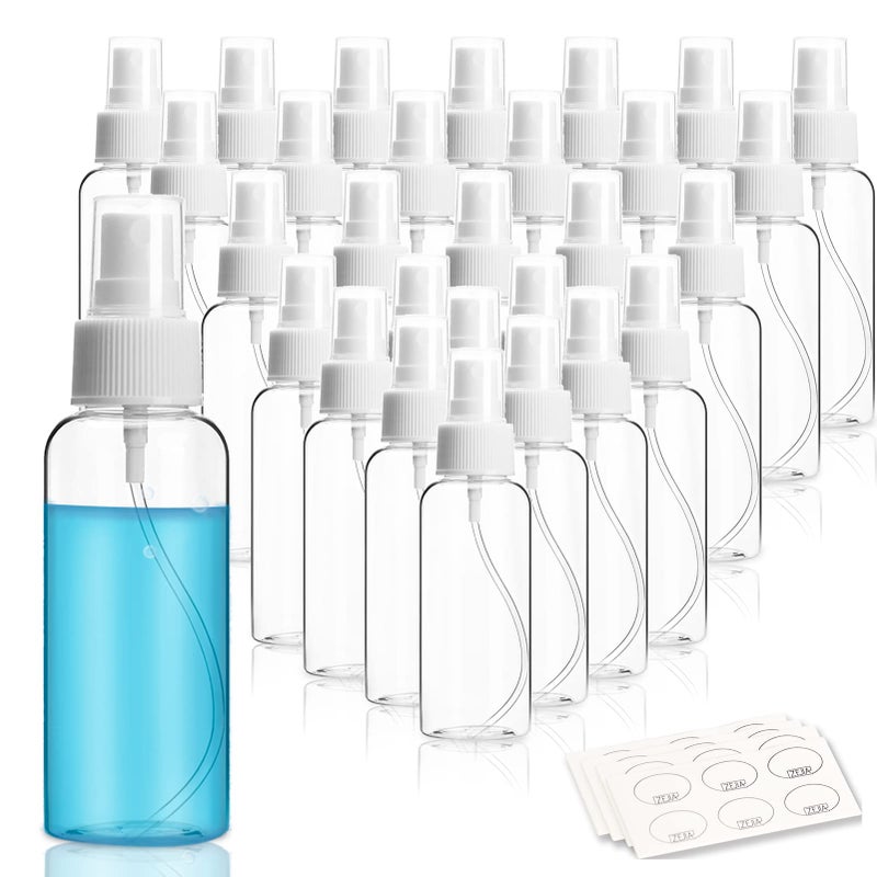 ZEJIA 40 Pack Small Spray Bottle, 2.7oz/80ml Travel Spray Bottle, Empty Fine Mist Spray Bottles, Refillable Mini Spray Bottles with Labels - Image 1